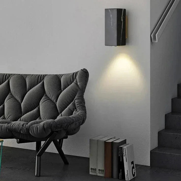 Elegant Marble Wall Sconce with Iron Frame for Timeless Home Decor 5