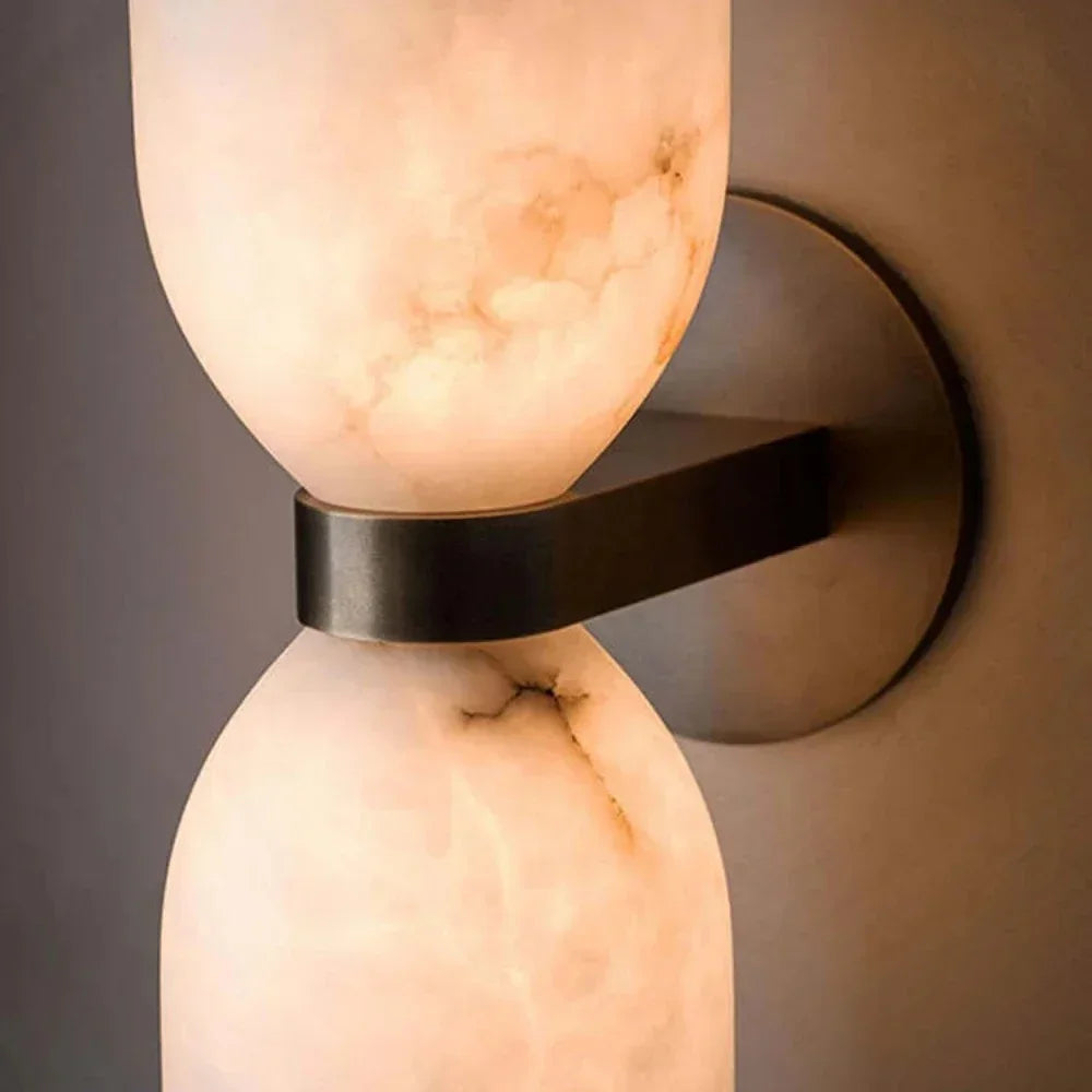 Elegant Marble Wall Sconce with LED Lighting | Luxurious Design for Stylish Ambiance 5