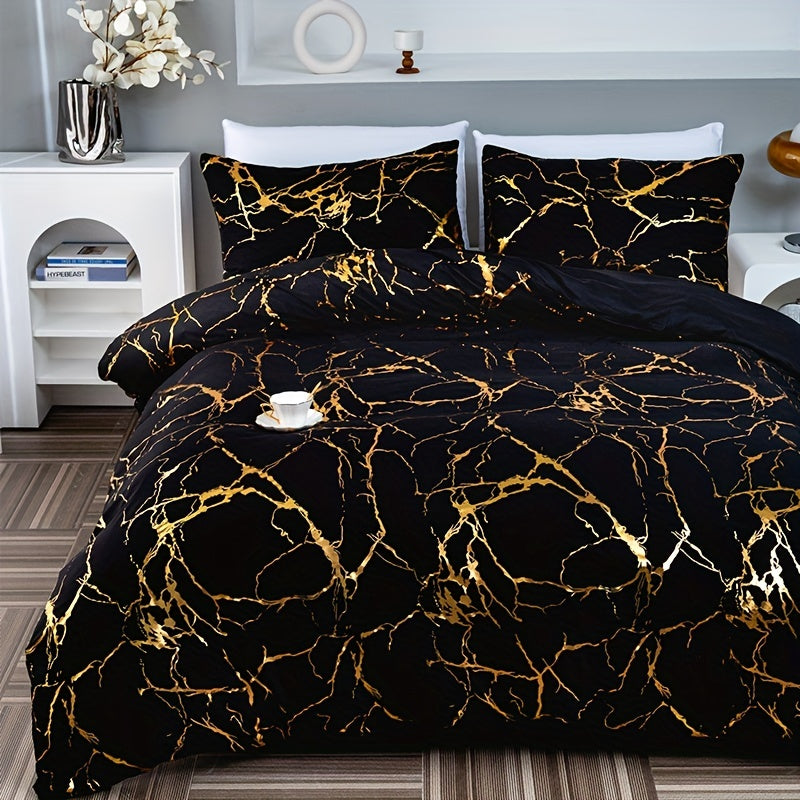 Elegant Marble | King Size Duvet Cover with Silky Soft Fabric | Hypoallergenic Bed Cover for Ultimate Comfort 2