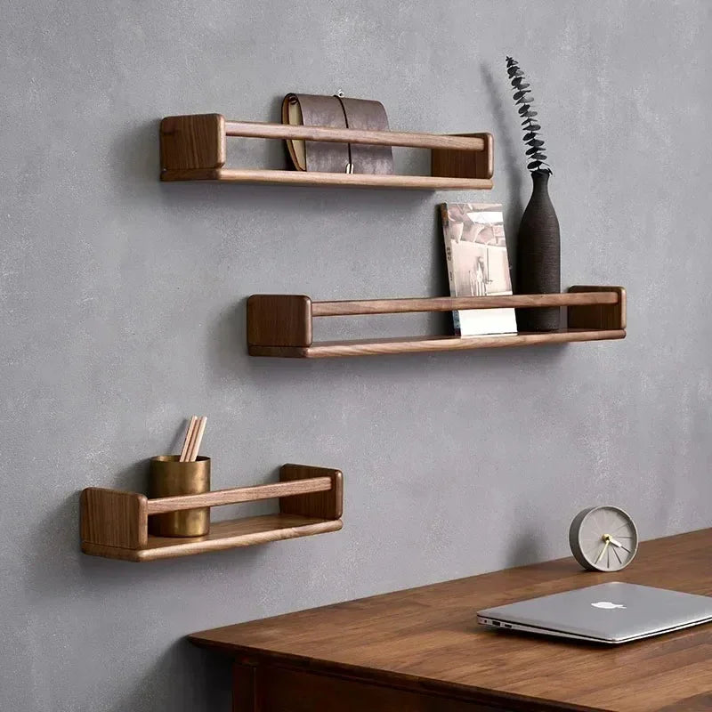 Elegant Oak Floating Shelf with Protective Wax Oil Finish | Space-Saving Design for Home Organization 1