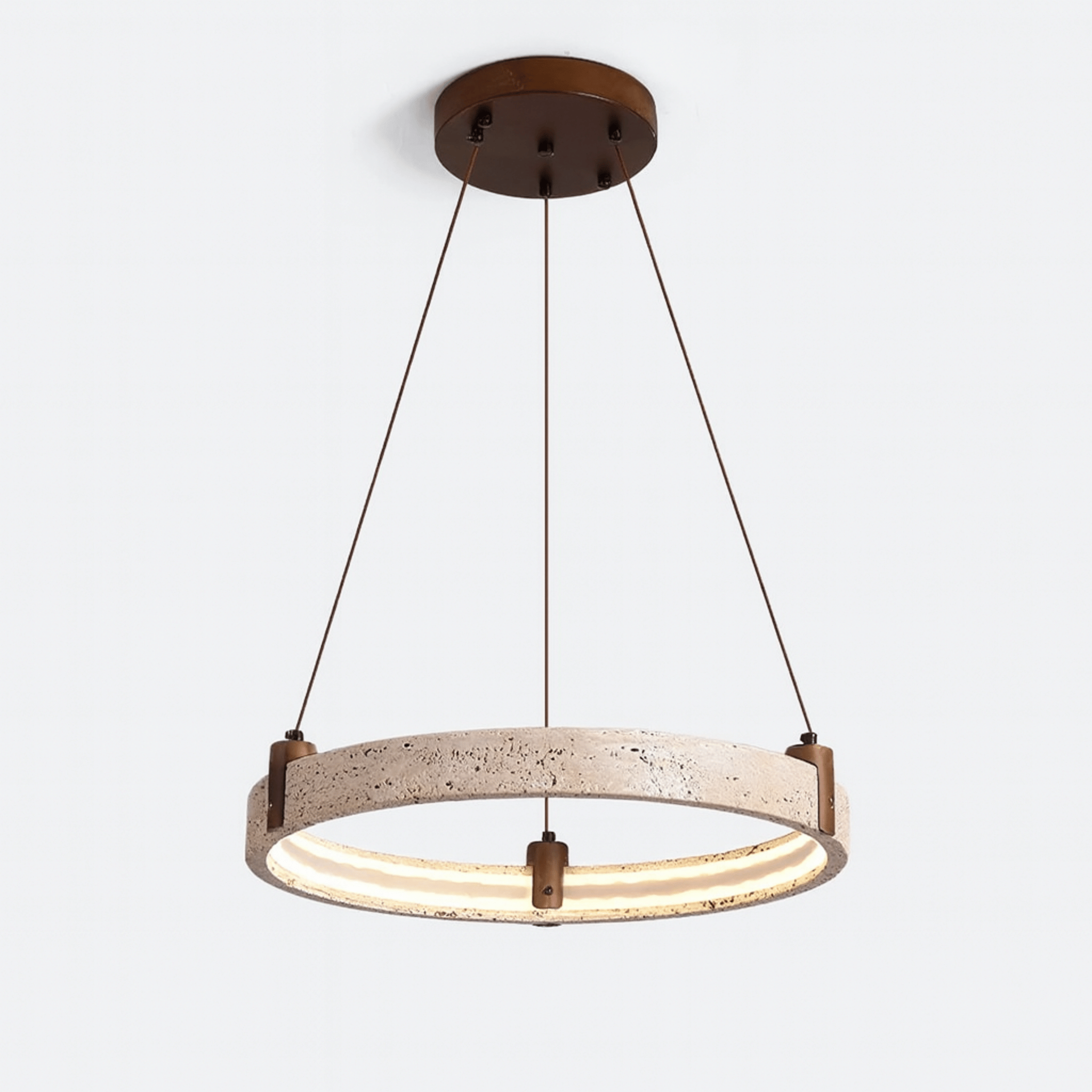 Elegant Pendant Light with Natural Stone & Wood Accents | Dimmable Hanging Lights for Modern Kitchen Island 4