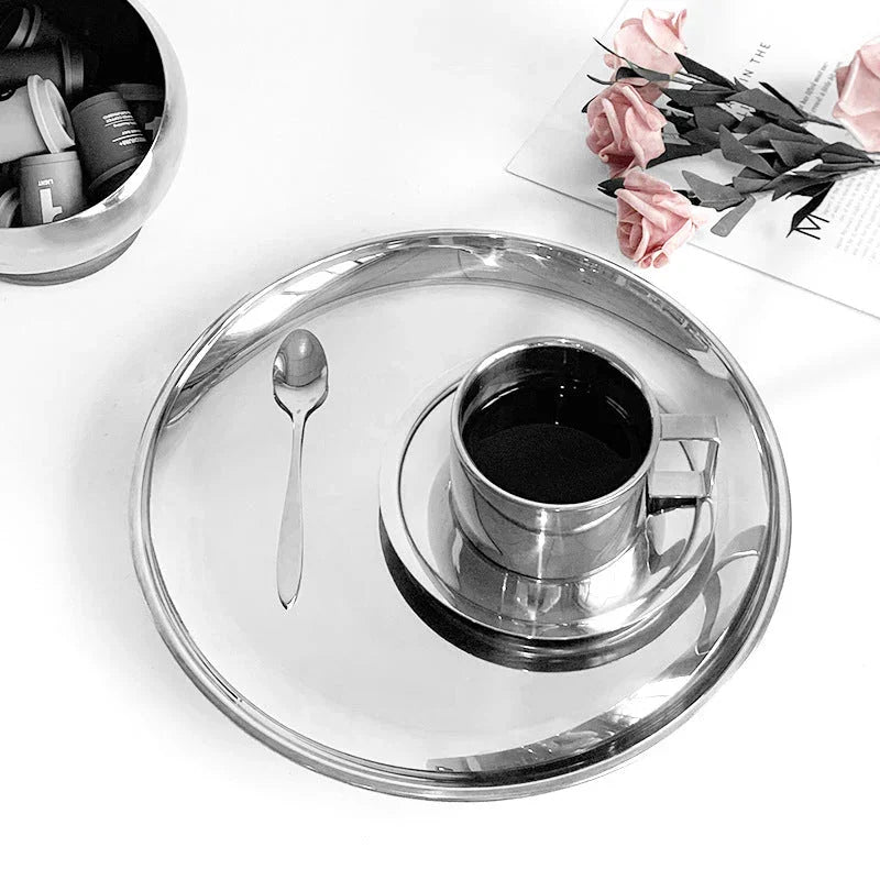 Elegant Serving Tray | Stainless Steel Serveware with Easy-Clean Surface | Perfect for Effortless Entertaining and Serving 3