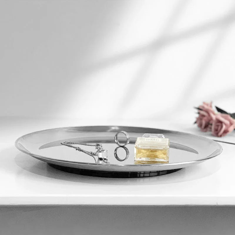 Elegant Serving Tray | Stainless Steel Serveware with Easy-Clean Surface | Perfect for Effortless Entertaining and Serving 4
