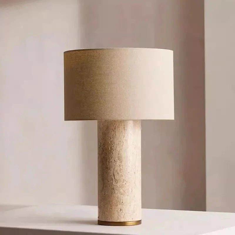 Elegant Stone Table Lamp with Customizable LED Light Options | Modern Bedside Lamp for Sophisticated Ambiance 5