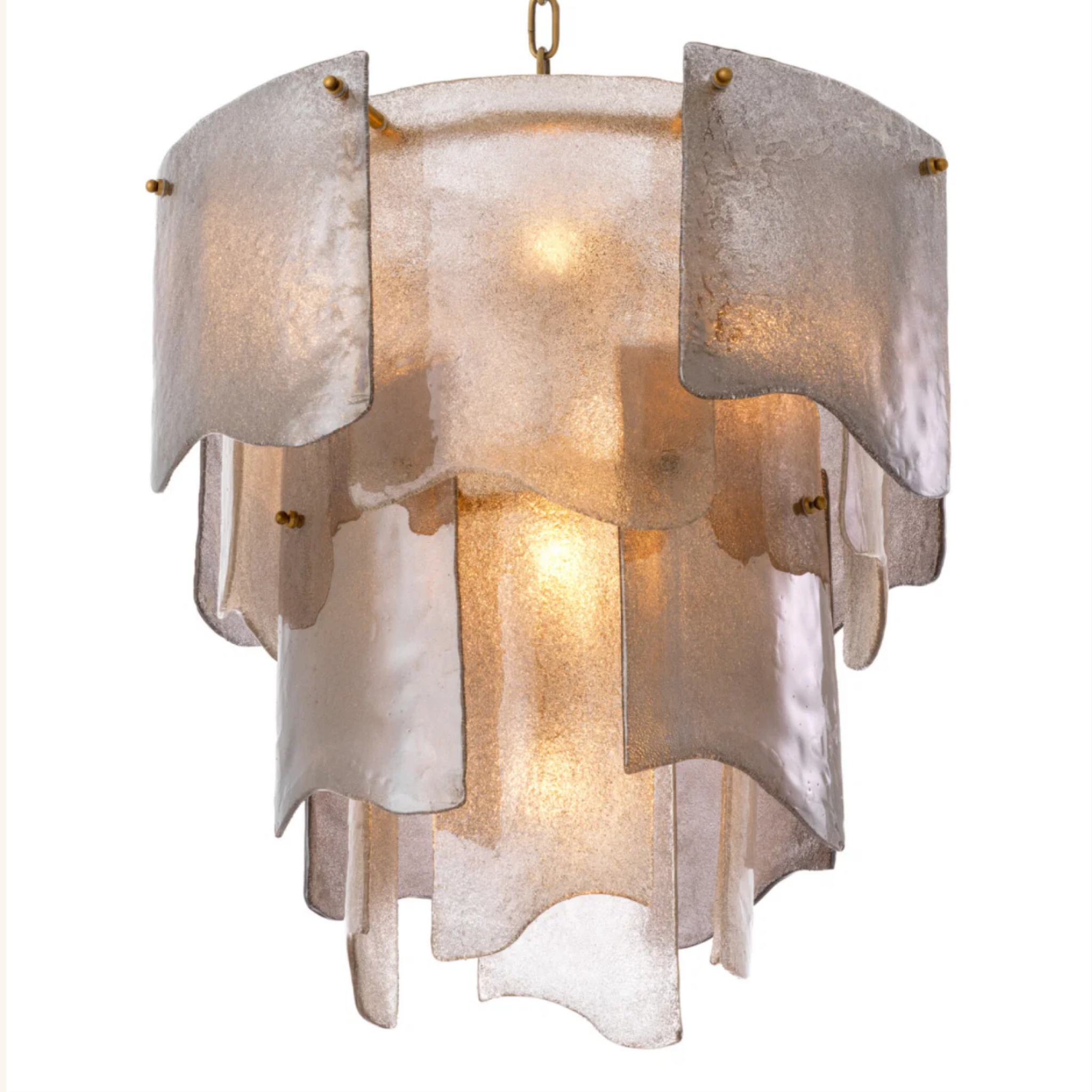 Elegant Tiered Glass Chandelier Light with Adjustable Height | Modern Designer Fixture for Ambient Illumination 3