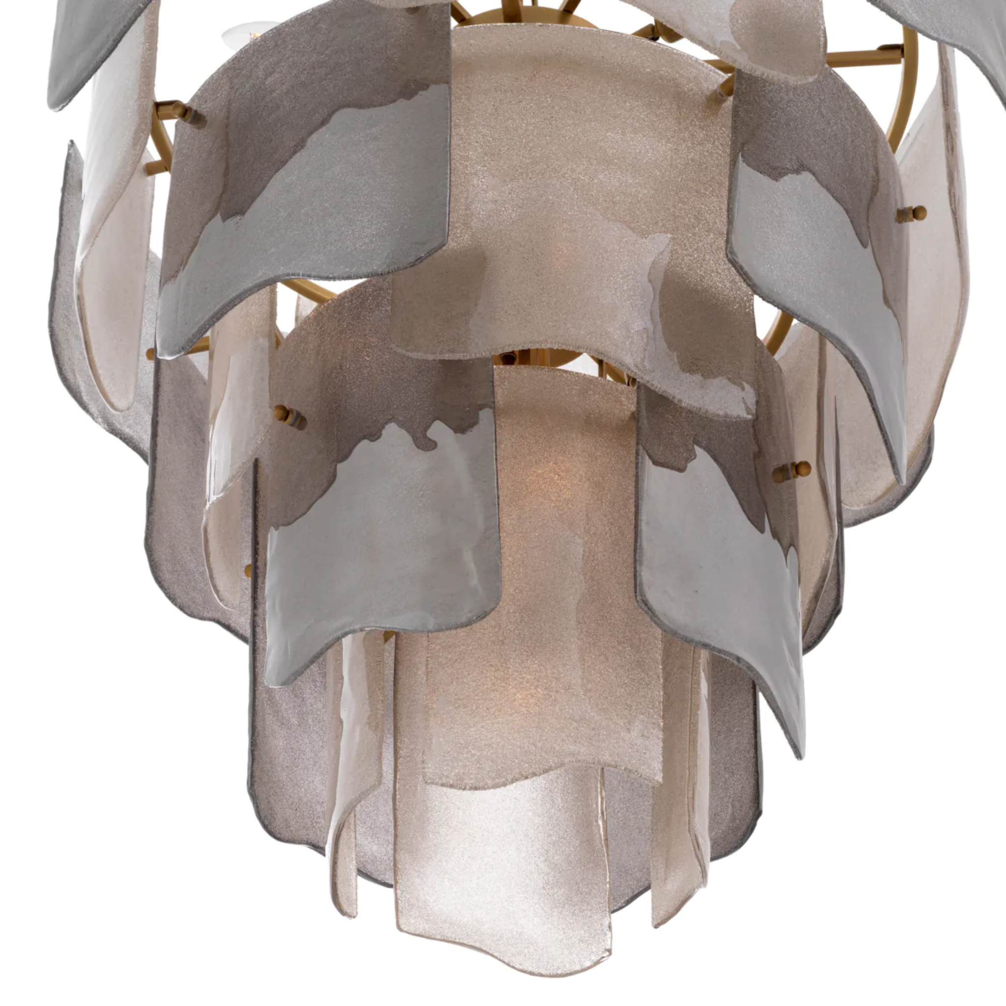 Elegant Tiered Glass Chandelier Light with Adjustable Height | Modern Designer Fixture for Ambient Illumination 6