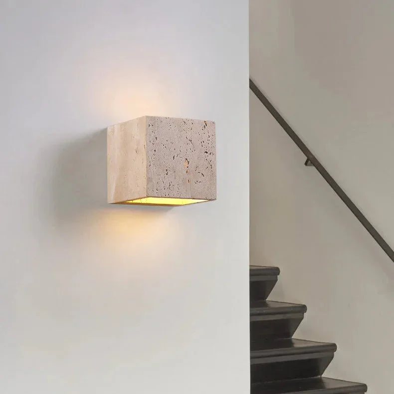 Elegant Travertine Wall Lamp | Minimalist Design with Warm LED Lighting | Waterproof Wall Sconce for Indoor & Outdoor Ambiance 5