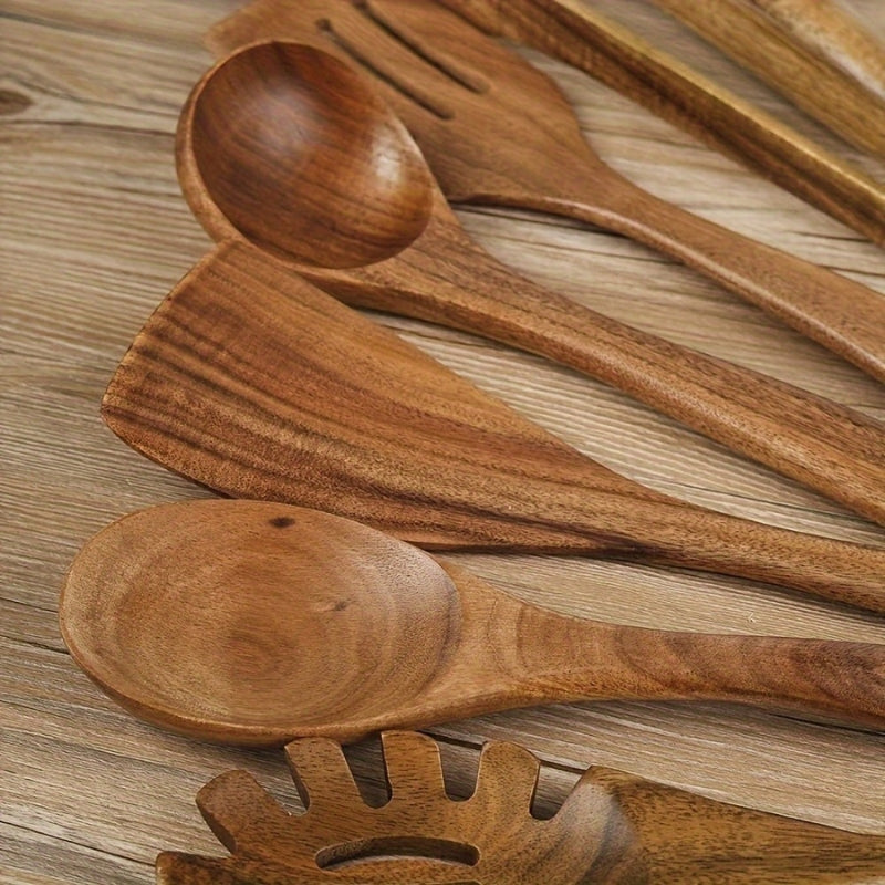 Elegant Wooden Kitchenware Set | 7-Piece Collection with Ergonomic Design for Stylish Cooking 3