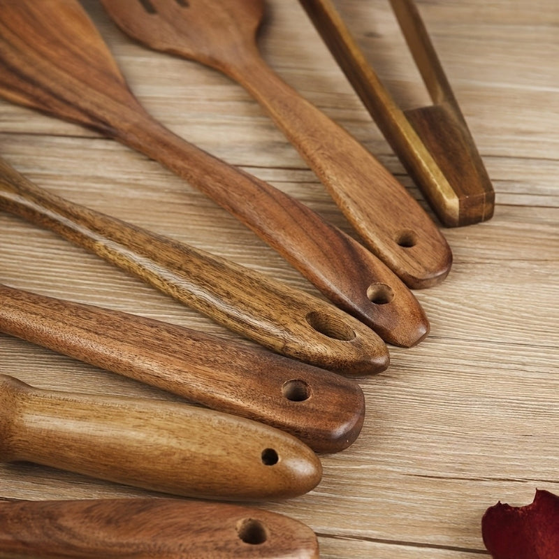 Elegant Wooden Kitchenware Set | 7-Piece Collection with Ergonomic Design for Stylish Cooking 4