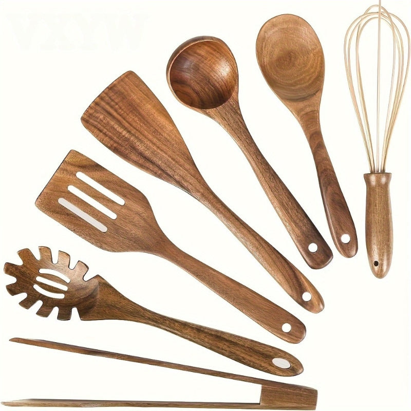 Elegant Wooden Kitchenware Set | 7-Piece Collection with Ergonomic Design for Stylish Cooking 6