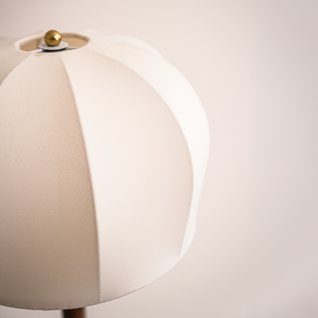 Elegant Wooden Table Lamp with Golden Accents & Fabric Shade | Stylish Bedside Lamp for Cozy Ambiance 3