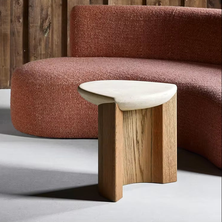 Elenorra | Side Table with Natural Stone & Solid Wood | Sculptural Design for Modern Living Spaces 2