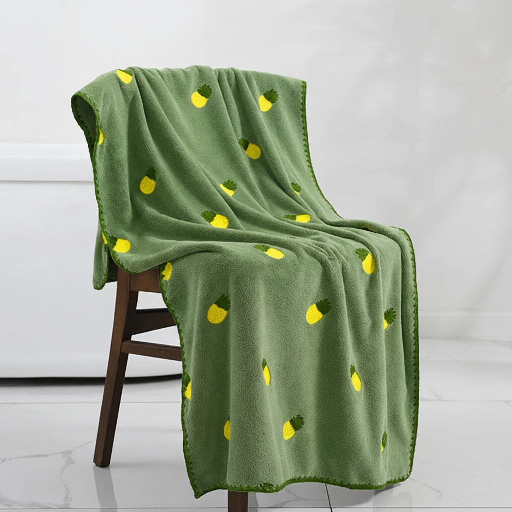 FruitLuxury | Quick Dry Bath Towels with Charming Fruit Embroidery | Soft and Absorbent for Elegant Bathroom Decor 4
