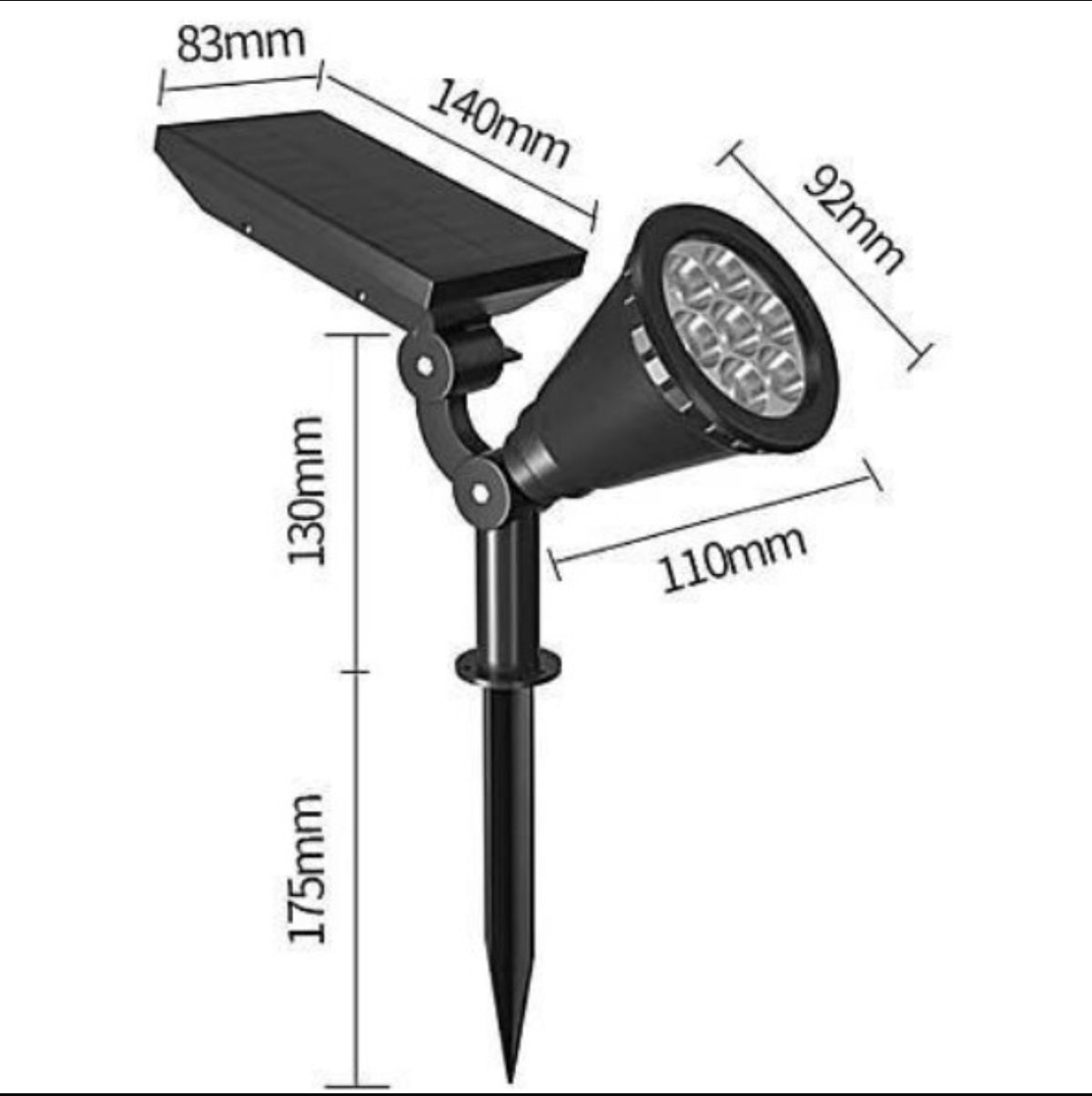 Bea Solar Spotlight - Adjustable Wall & Ground Garden Light