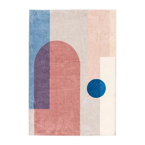 Geometric Area Rug with Non-Slip Backing | Soft Polyester for Living Room Comfort 12