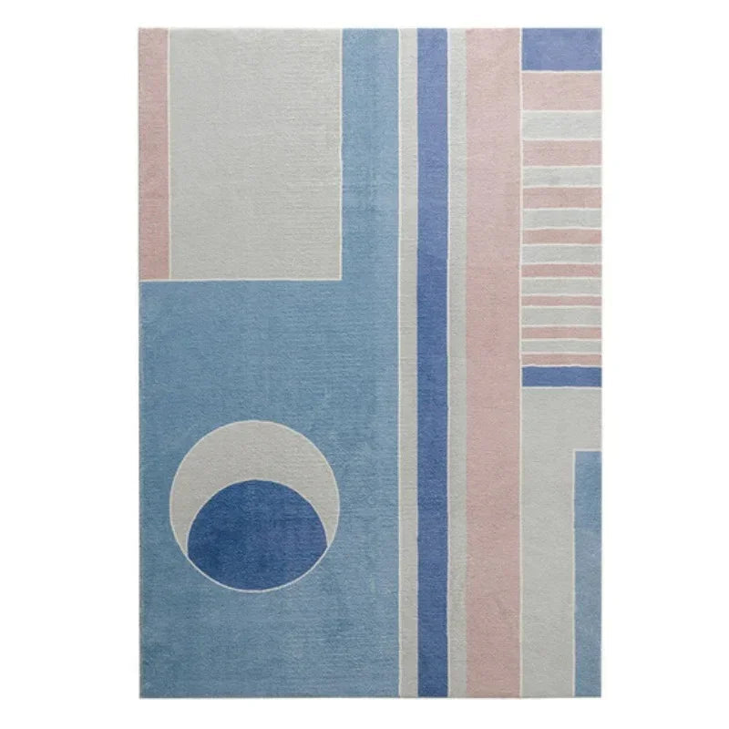 Geometric Area Rug with Non-Slip Backing | Soft Polyester for Living Room Comfort 14