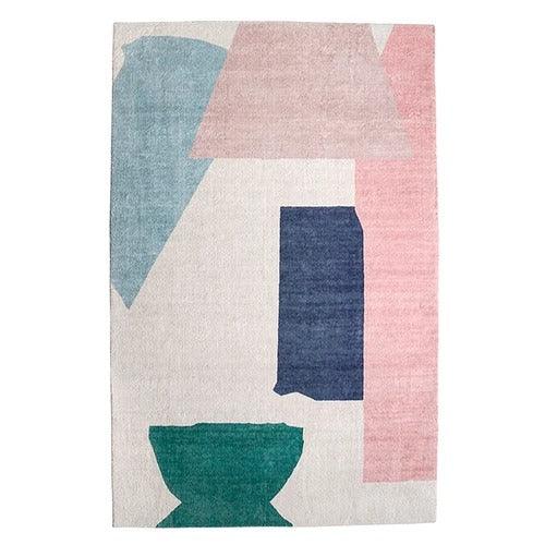 Geometric Area Rug with Non-Slip Backing | Soft Polyester for Living Room Comfort 7