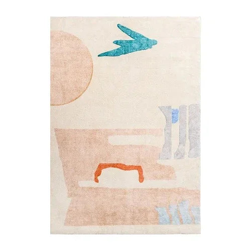 Geometric Area Rug with Non-Slip Backing | Soft Polyester for Living Room Comfort 8