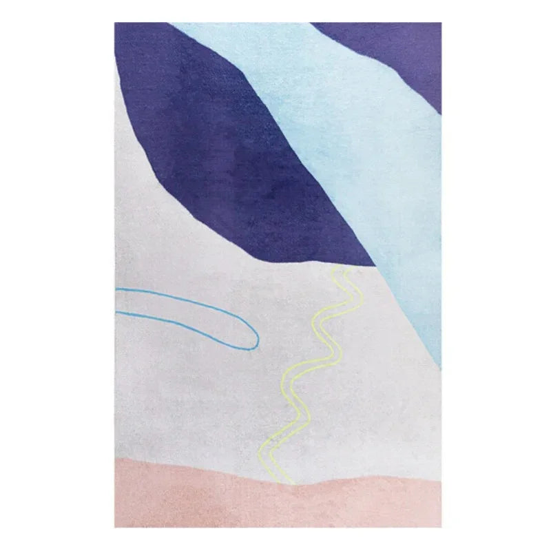 Geometric Area Rug with Non-Slip Backing | Soft Polyester for Living Room Comfort 9