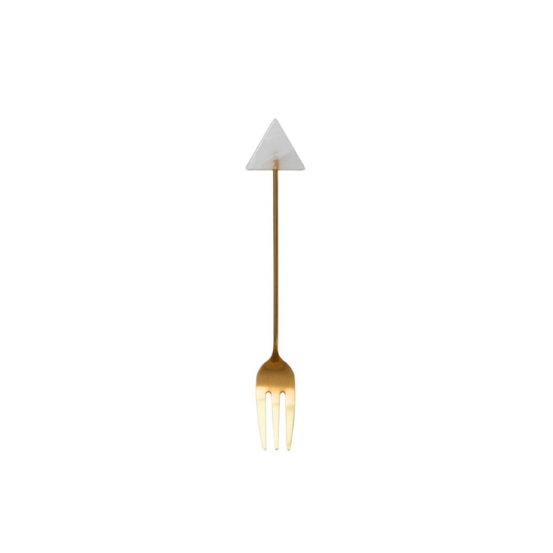 Granot Collection | Golden Stainless Steel Cutlery Set with Unique Stone Handles | Elegant Geometric Design for Stylish Dining 8