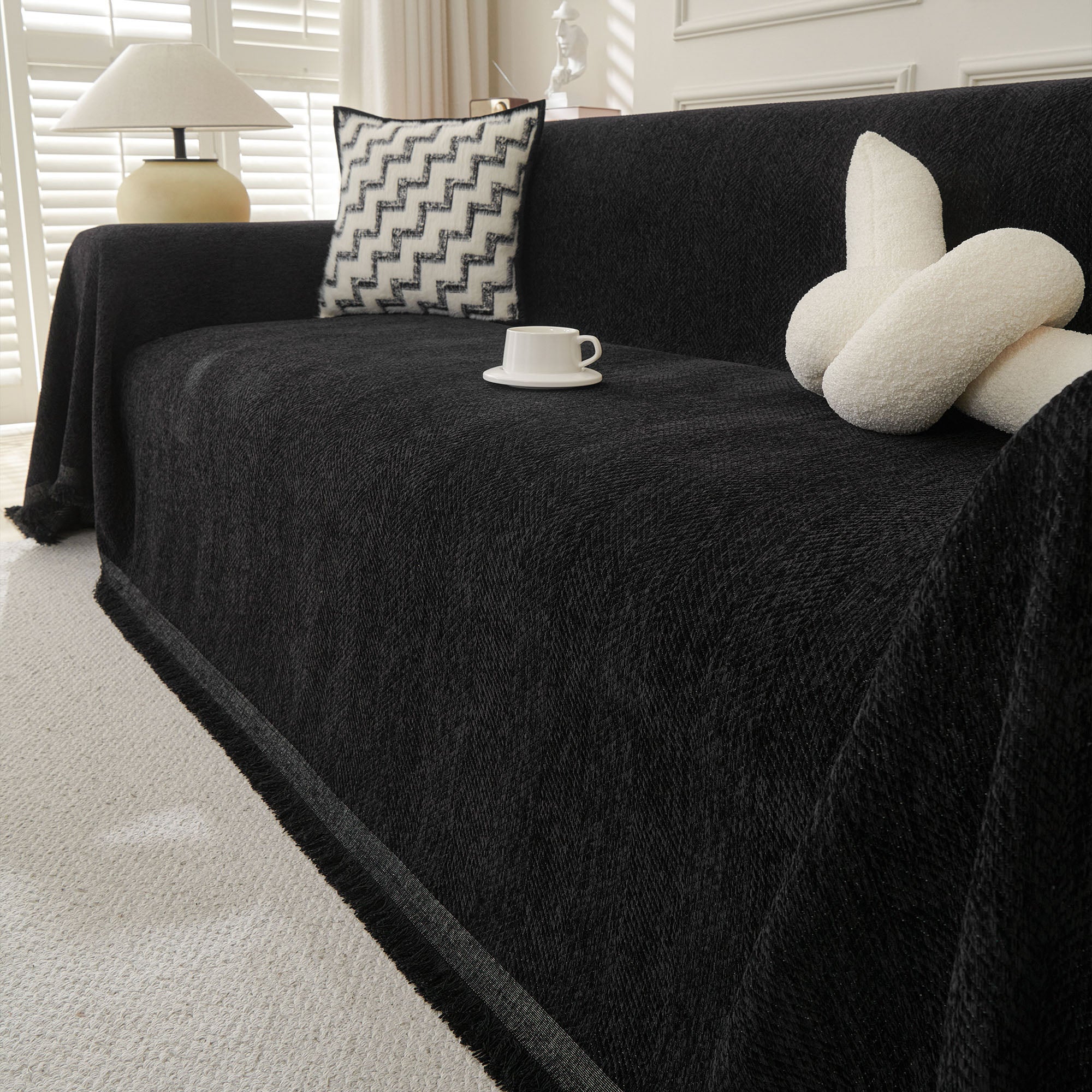 Herringbone Haven | Sofa Cover with Soft Breathable Fabric | Stylish Protector for Pets and Furniture 10