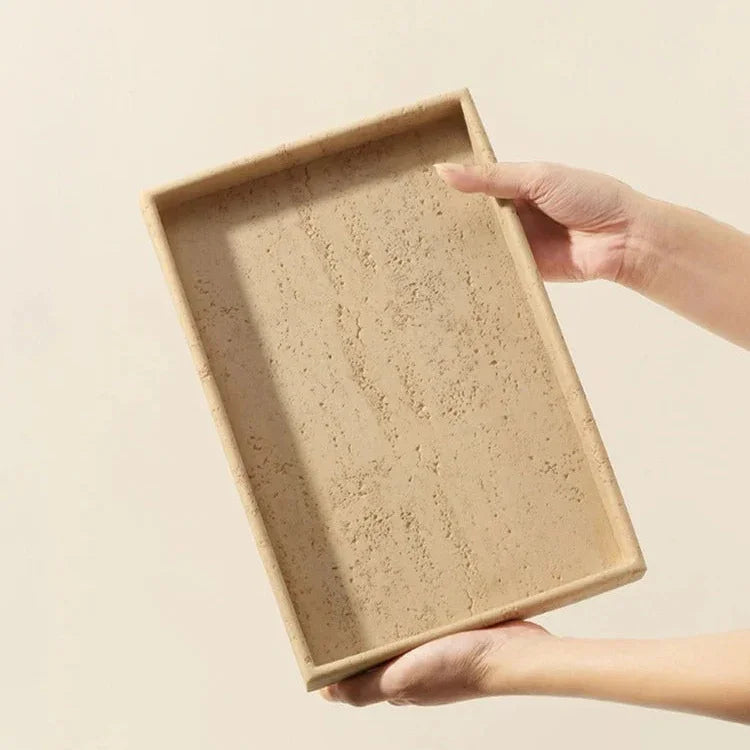 Isabelle Collection | Decorative Tray with Natural Sandstone Design | Elegant Accent for Home Decor 4