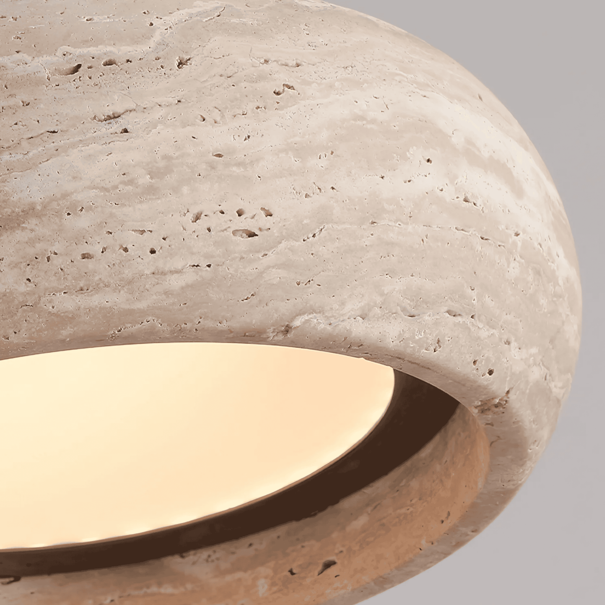Ithaca | Kitchen Pendant Lighting with Genuine Travertine Stone | Dimmable Brightness for Cozy Ambiance 1