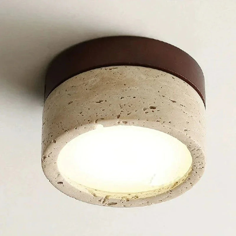 Jordyn | LED Downlight with Natural Stone & Wood Design | Surface Mounted for Elegant Modern Lighting 1