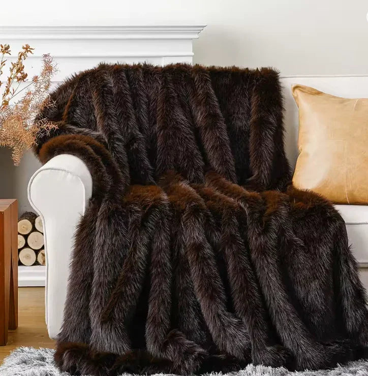 Juliana Collection | Throw Blanket with Ultra-Soft Faux Fur | Elegant Décor for Cozy Comfort 1