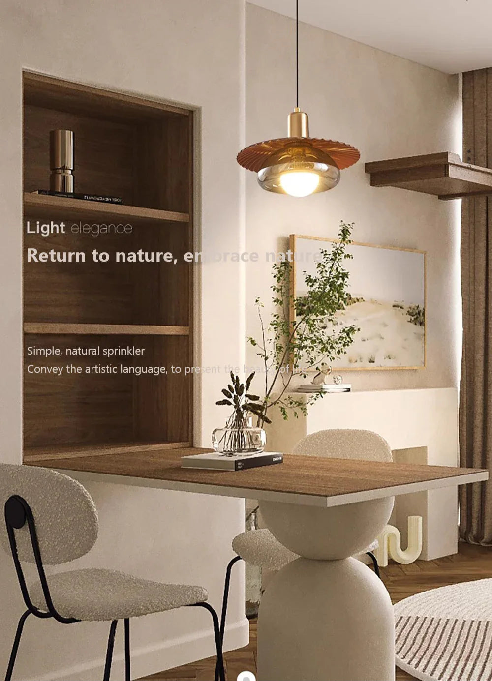 Kisha | Glass Pendant Lighting with Eco-Friendly LED & Adjustable Height | Retro Charm for Modern Spaces 6