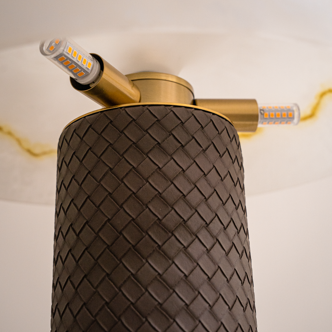 Mediterranean-Inspired Table Lamp with Glass Shade & Golden Accents | Elegant Bedside Lamp for Cozy Bedroom Lighting 7