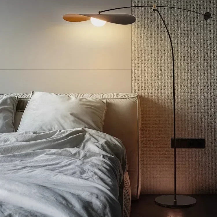 Minimalist Black Floor Lamp with Hat-Style Shade | Durable Iron Design for Ambient Lighting 3