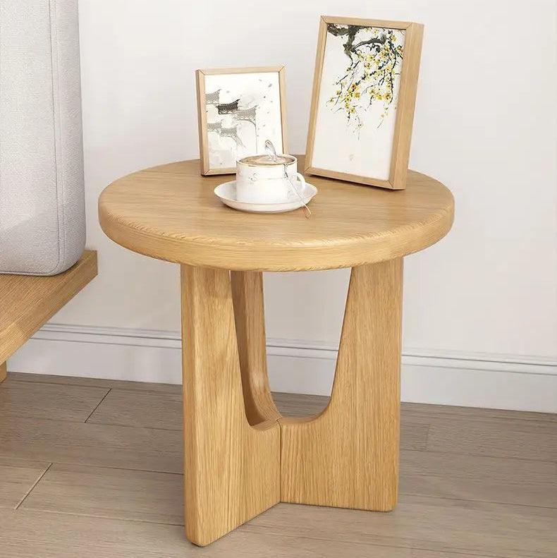 Minimalist Pine Wood Bedside Table with Rounded Top | Stylish Design for Living Rooms and Bedrooms 0