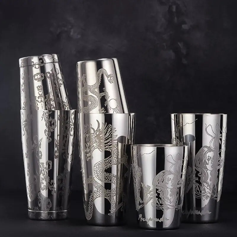 Mixaro | Cocktail Shaker Set with Professional Grip | Durable Stainless Steel for Precision Mixing 6