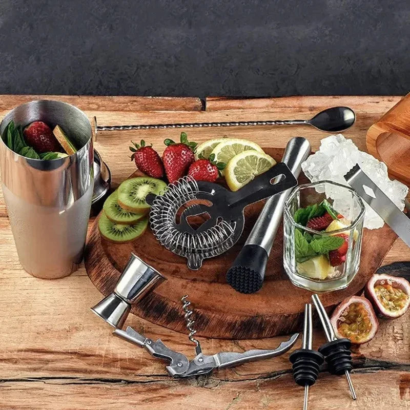 Mixology Essentials | 10-Piece Cocktail Shaker Set with Bamboo Stand | Complete Bartender Tools for Effortless Cocktail Crafting 2