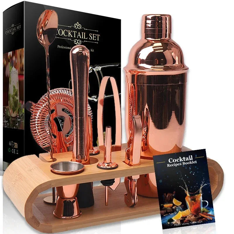 Mixology Essentials | 10-Piece Cocktail Shaker Set with Bamboo Stand | Complete Bartender Tools for Effortless Cocktail Crafting 5