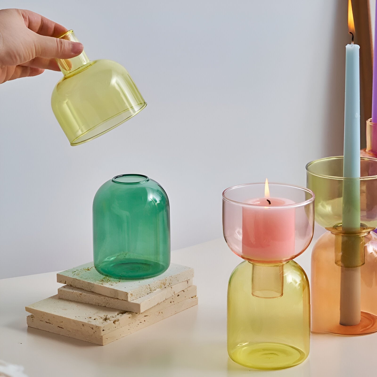 Modern Candle Holder | Elegant Ceramic Design with Multifunctional Use | Versatile Decor for Home Styling 4