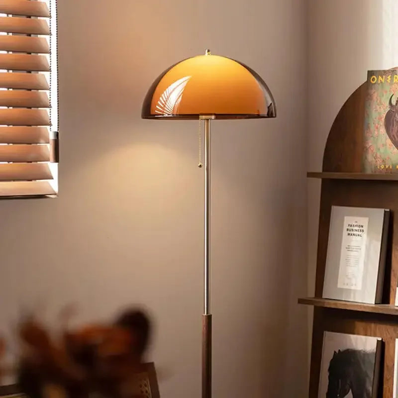 Modern Floor Lamp | Elegant Dark Brown Acrylic Globe Design | Cozy Ambient Lighting for Living Rooms and Bedrooms 1