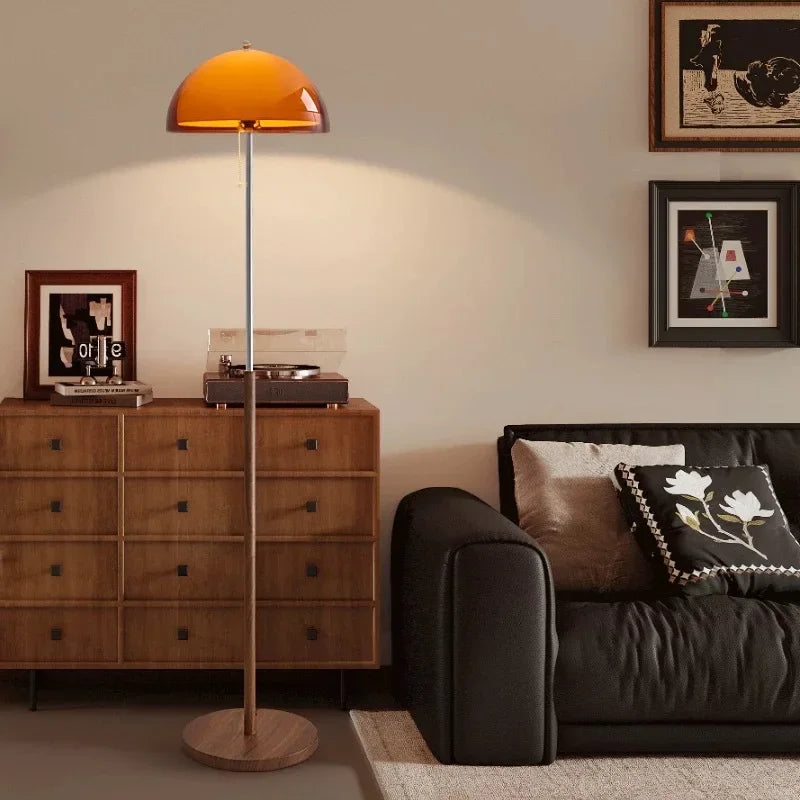 Modern Floor Lamp | Elegant Dark Brown Acrylic Globe Design | Cozy Ambient Lighting for Living Rooms and Bedrooms 4