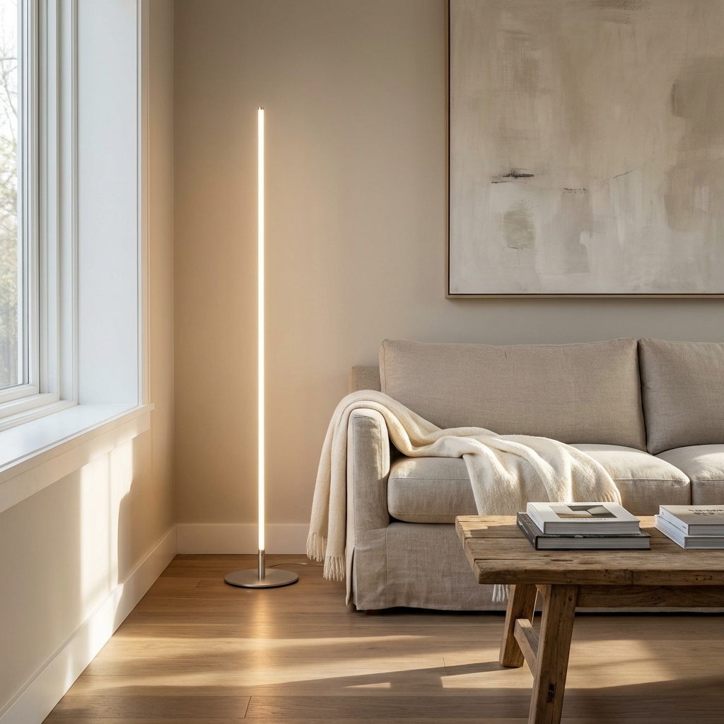 Modern Floor Lamp | High LED Standing Lamp with Energy-Efficient Lighting | Sleek Black Design for Any Room 4