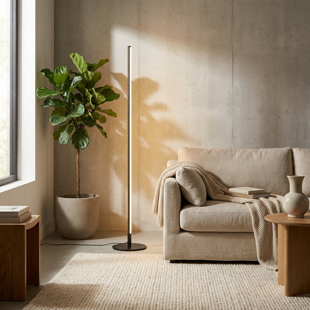 Modern Floor Lamp | High LED Standing Lamp with Energy-Efficient Lighting | Sleek Black Design for Any Room 6