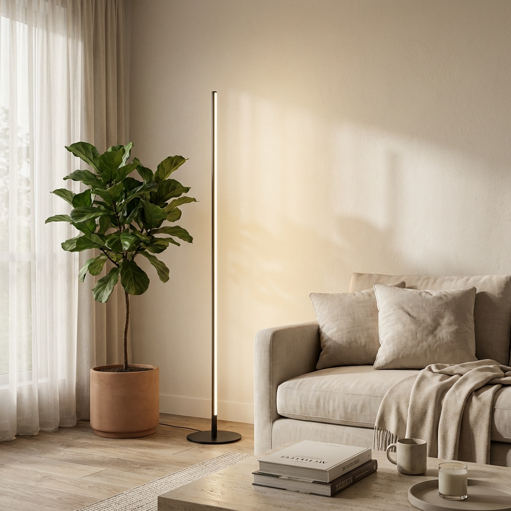 Modern Floor Lamp | High LED Standing Lamp with Energy-Efficient Lighting | Sleek Black Design for Any Room 8