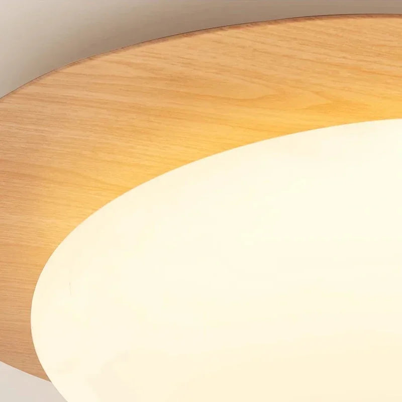 Modern Flush Mount Ceiling Light with Adjustable LED and Wood Grain Finish | Cozy Illumination for Any Room 5