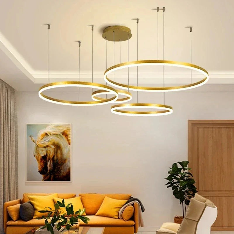 Modern LED Pendant Lighting | Adjustable Brightness Chandelier for Customizable Kitchen Ambiance 5