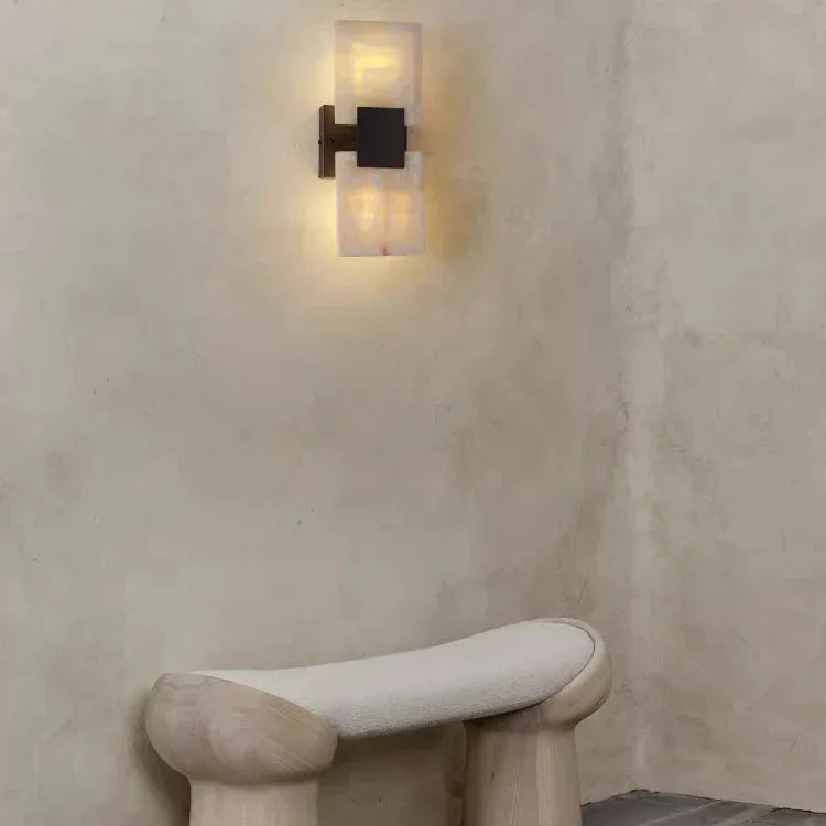 Modern Marble Wall Sconce Lighting with Up-and-Down LED Illumination | Elegant Design for Warm Ambiance 1