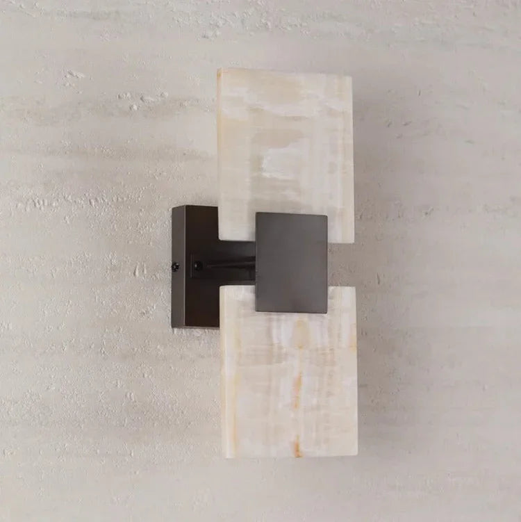 Modern Marble Wall Sconce Lighting with Up-and-Down LED Illumination | Elegant Design for Warm Ambiance 4