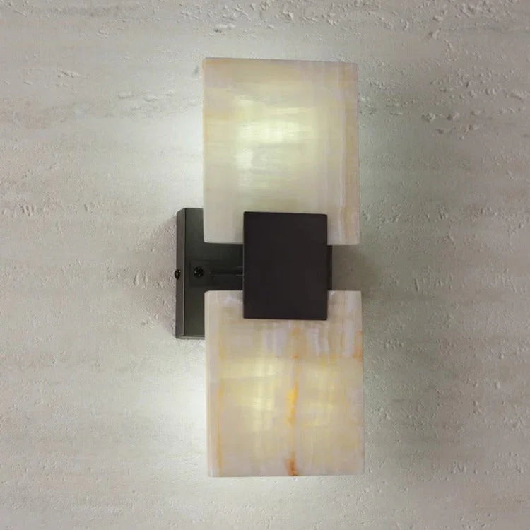 Modern Marble Wall Sconce Lighting with Up-and-Down LED Illumination | Elegant Design for Warm Ambiance 6