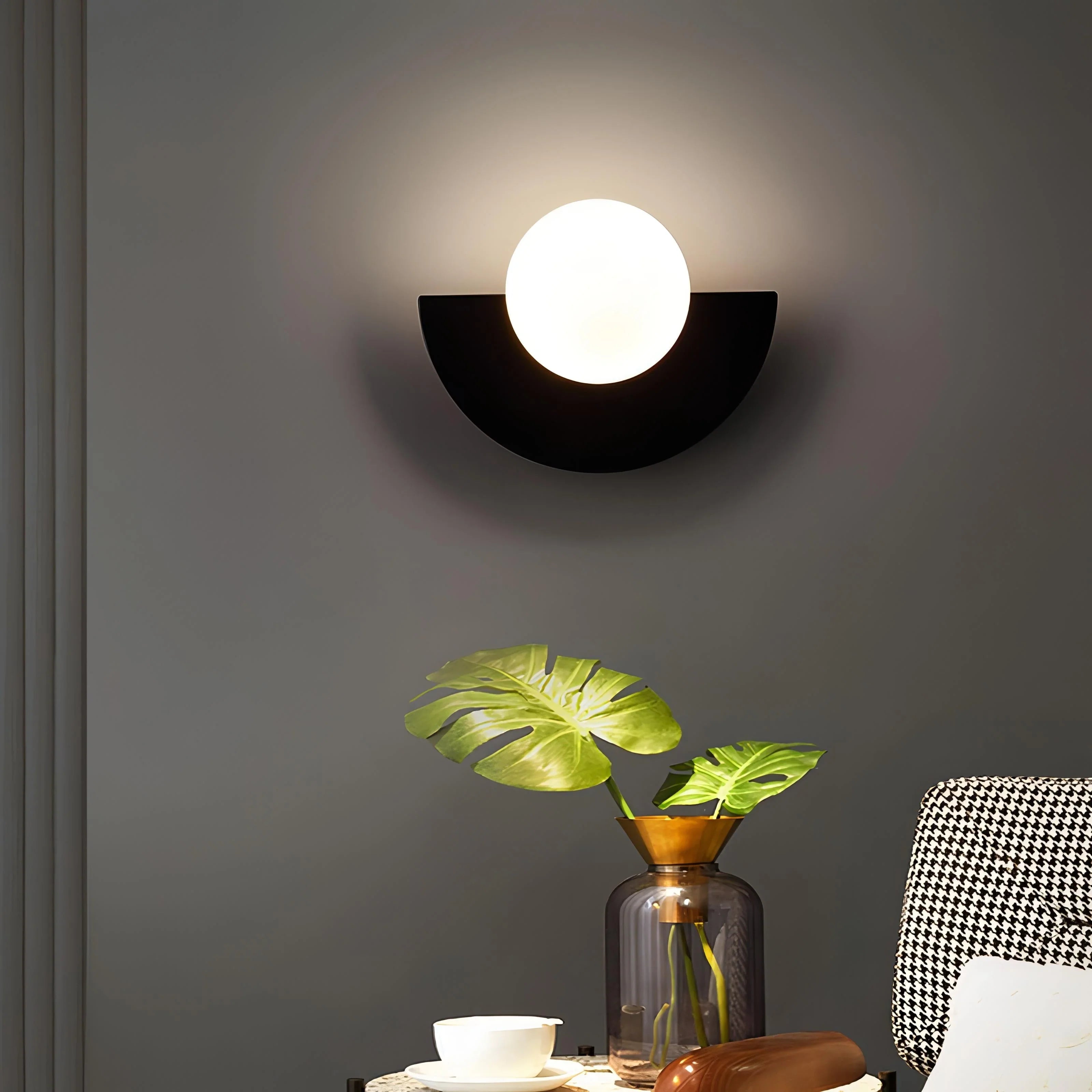 Modern Nordic Wall Lamp | Sleek Semicircle Design with LED Light | Stylish Wall Sconce for Any Room 2