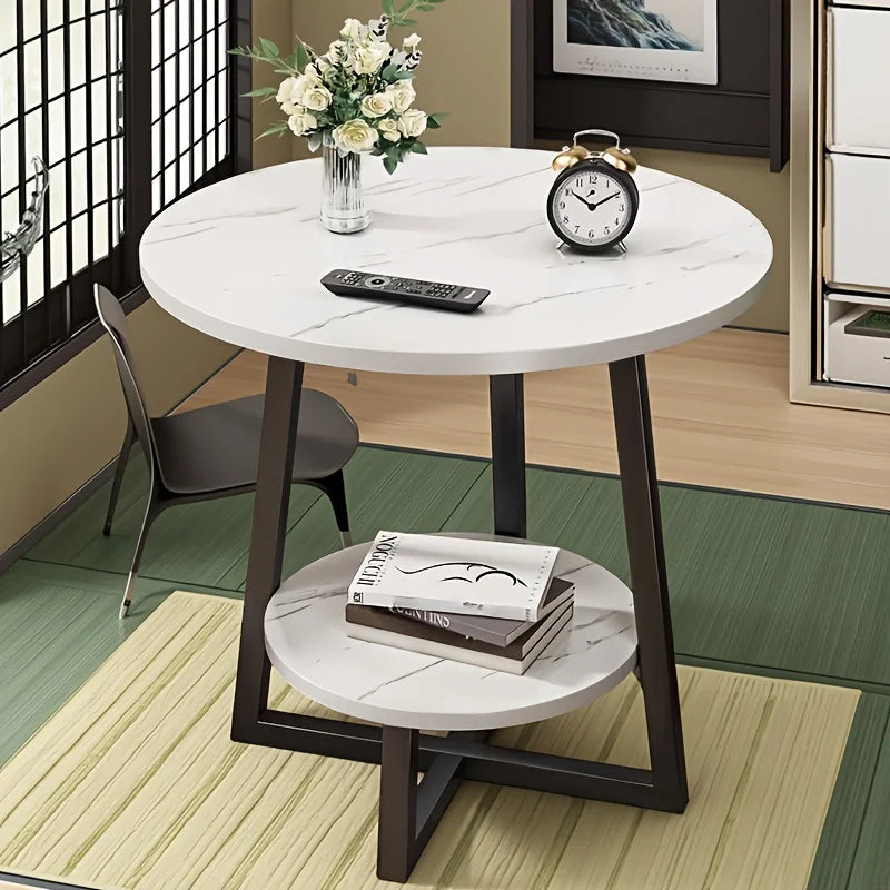 Modern Two-Tier Side Table with Compact Design & Stylish Storage for Small Spaces 1