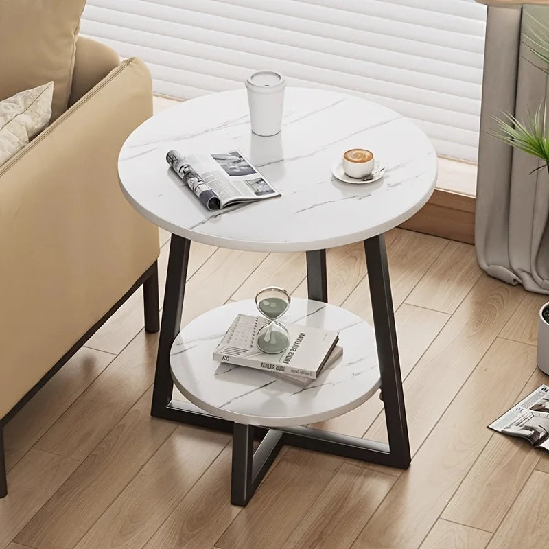 Modern Two-Tier Side Table with Compact Design & Stylish Storage for Small Spaces 2